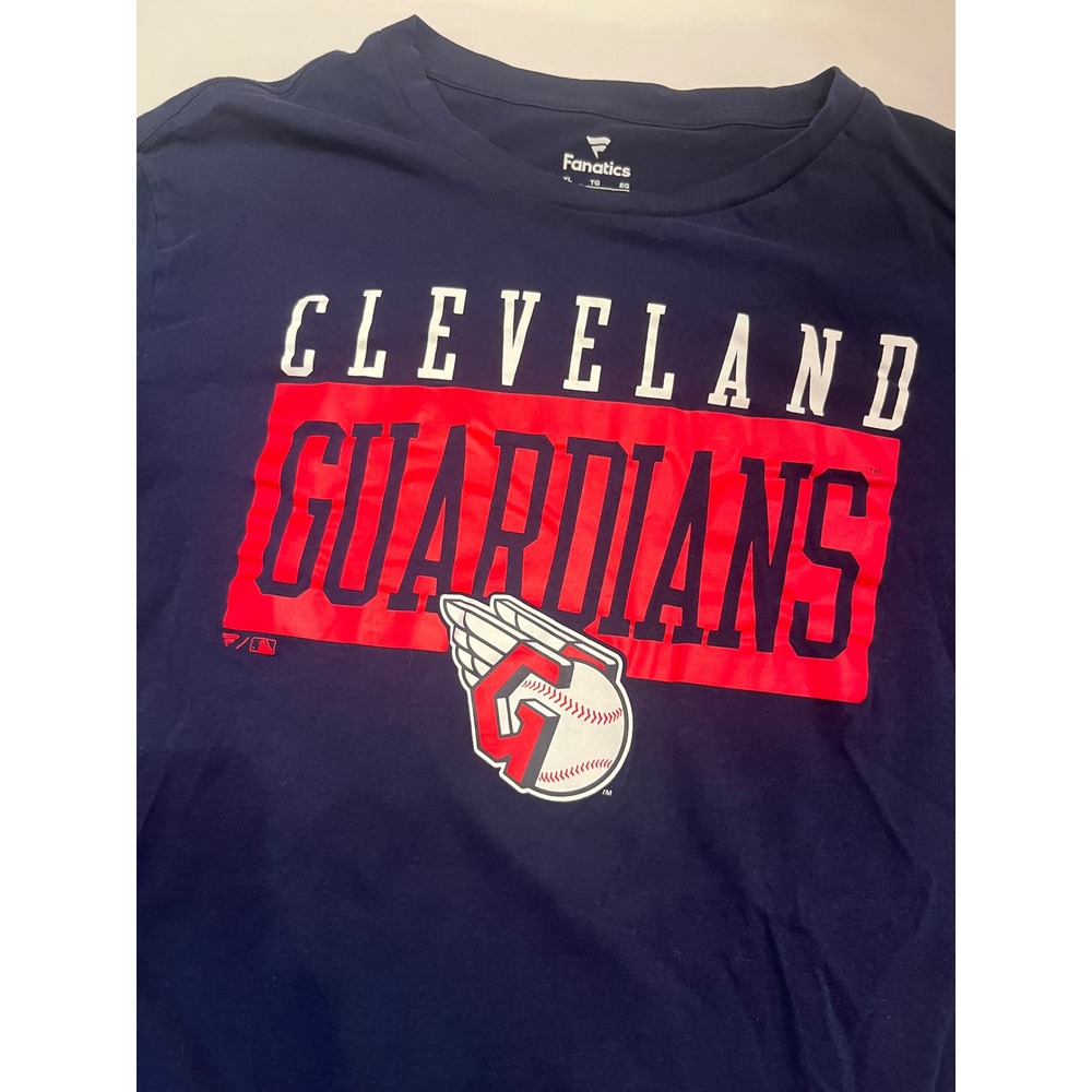 Fanatics MLB Cleveland Guardians Navy Blue Graphic T-Shirt Mens XL